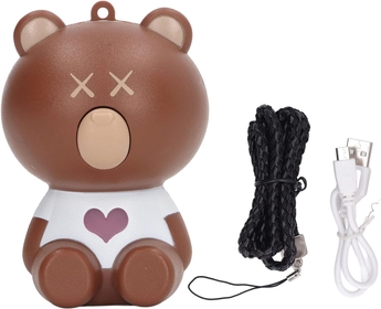 Cute Bear Shaped Necklace Purifier, Wearable Air Purifier Necklace, Travel Size Air Ionizer Necklace, Small Portable Anion Inoizer for Home, Office, Easy to Use and Noiseless