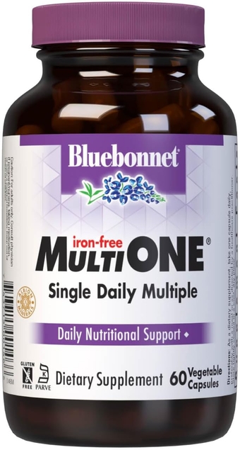 Nutrition Multi One (iron Free) Vegetable Capsules for Complete Full Spectrum Multiple, B Vitamins, General Health, Gluten free, milk free, kosher, 60 Vegetable Capsules, 2 Month Supply