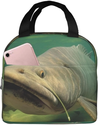 Lunch Bag Lunch Box For Women Men Underwater Catfish Printed Insulated Lunch Tote Bag Lunch Cooler Tote Box