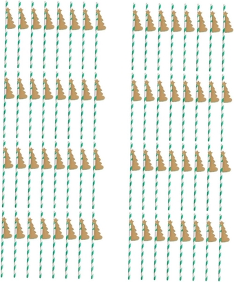 200 Pcs party supplies ice cream Drinking Straws Popsicle Simple Straw Simple with cover Christmas cocktail straw mold Log pulp animal honeycomb Christmas Straw Cartoon drinks