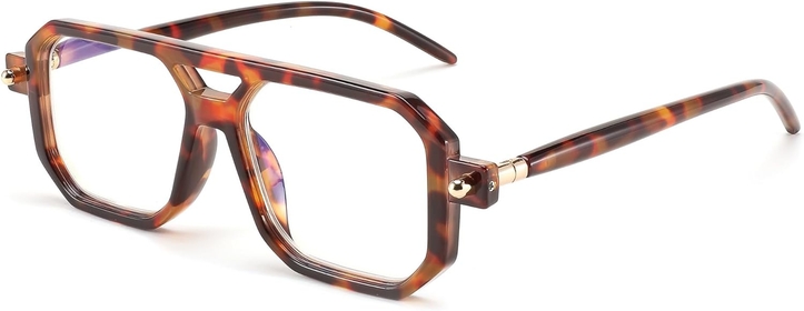 Vintage Square Blue Light Blocking Glasses Women Men 70s Flat Aviator Glasses Computer Anti Glare B0062