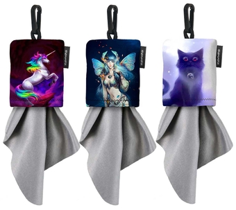 Classic Variety Pack | Three 10" x 10" Microfiber Towels w/Neoprene Pouches | Premium Microfiber Cleaning Cloths for Laptops, Lenses, Cameras, Screens, and More | Fairy, Unicorn, Cat