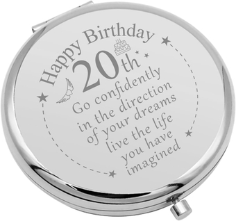 20th Birthday Gifts for Women Travel Makeup Mirror 20 Year Old Birthday Gifts for Her Gift for 20 Year Old Female Rose Gold Compact Mirror 20th Birthday Gifts for Daughter Niece Friends Coworkers
