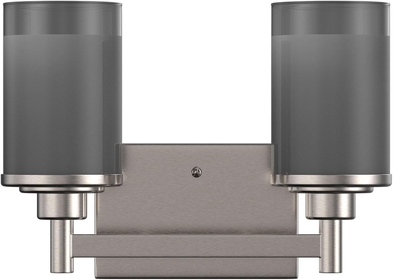 LEDMyplace 2 Lights Modern Bathroom Vanity Light Fixtures, Wall Sconces for Mirror, Wall Lamp for Bedroom, Frosted Glass and Clear Edge, Brushed Nickel Finish, E26 Base, Bulb Not Included
