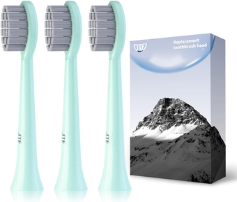 Sonic Smart Toothbrush Genuine Gentle Brush Heads, 3 Pack, Green, P200
