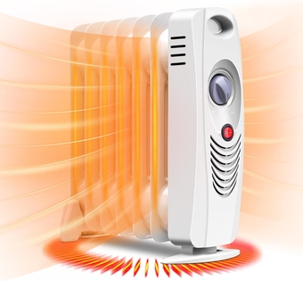 Happygrill Oil Filled Radiator Heater 700W Portable Space Heater Radiator with Adjustable Thermostat, Overheat & Tip-Over Protection, Electric Radiator Heater for Office, Bedroom, Indoor use
