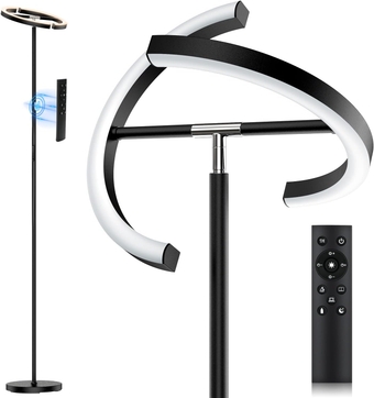 Floor Lamps for Living Room, Modern Stepless Dimmable Standing Lamp 3000-6000K,20W LED Rotatable Reading Light,Touch&Remote Control Uplighter Floor Lamp for Living Room Bedroom Office