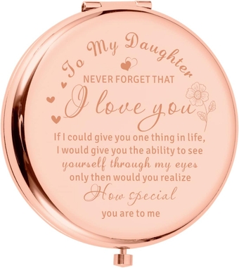Inspirational Gifts for Daughter from Mom Dad Valentines Day Gifts for Daughter Birthday Gifts for Girls Her Engagement Gifts for Teens Graduation Gifts for Women Granddaughter Compact Makeup Mirror
