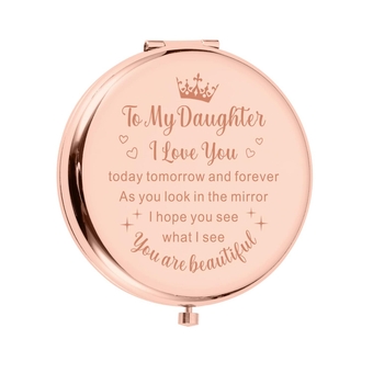 Daughter Gift from Mom Dad Compact Mirror Birthday Graduation Gifts for Her Daughter in Law Gift Sweet 16 Gifts for Girls Teen Girl Gifts Idea Coming of Age Valentines Day Christmas Gifts for Daughter