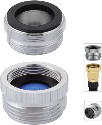 Brass Faucet to Garden Hose Adapter with Aerator,Sink Faucet Adapter to Garden Hose for Bathroom Kitchen,3/4" GHT thread Chrome