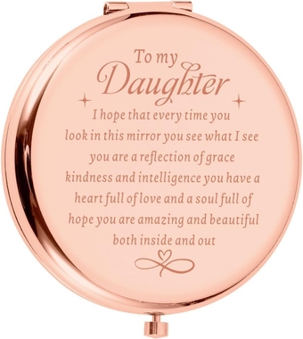 Daughter Gifts from Mom Daughter Birthday Gift Teen Girl Gifts Trendy Stuff Inspirational Daughter Gifts from Mom Dad Compact Mirror Graduation Valentines Day Gifts for Her
