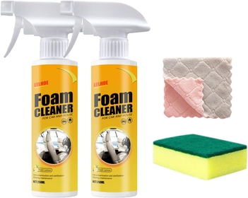 Multipurpose Car Spray Foam Cleaner - All Purpose Cleaner, Lemon Flavor Strong Decontamination Cleaners Spray for Kitchen, Bathroom, Car and Household Supplies (250ML)