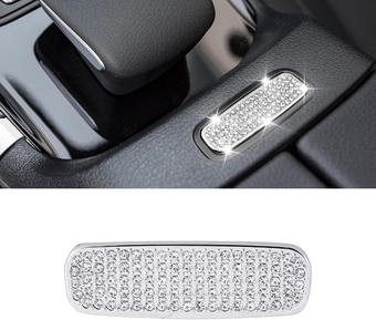 for Mercedes-Benz Interior Accessories C118 W177 GLA-Class GLB-Class 2020 2021 2022 Bling Car Armrest Box Button Cover Stickers Glitter Car Decorations Metal Decal Decors Trims
