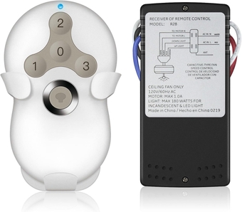 Hunter Fan Remote Control Replacement, Universal Ceiling Fan Remote Control Kit for Hunter Harbor Breeze Hampton Bay, 3-Speed Control Fans with Dimmer, Suitable for Hunter 99122 99123 99600