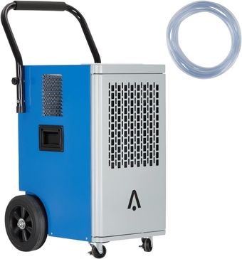 140 Pints Commercial Dehumidifiers Industrial Dehumidifier for Home Basement Garages Job Site with Handle & Wheels,16.4 Ft Drain Hose, 24 Hr Timer, Auto Defrost