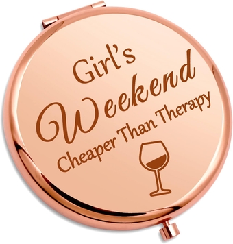 Girls Weekend Gift for Girls Getaway Gift Compact Makeup Mirror Friendship Gift Trip Gift for Teens Sister Best Friend Daughter Bachelorette Party Gift Vacation Gift Travel Makeup Mirror Weekend Gift