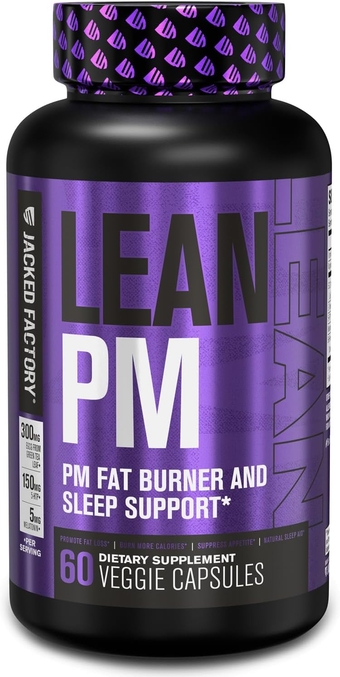 Lean PM Night Time Fat Burner, Sleep Aid Supplement, & Appetite Suppressant for Men and Women - 60 Stimulant-Free Veggie Weight Loss Diet Pills