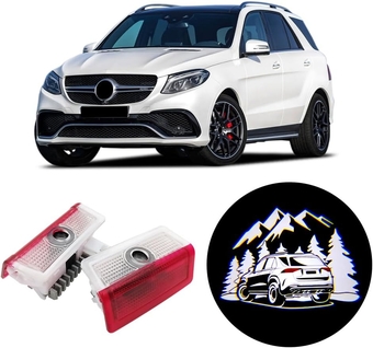 2Pcs Car Door Light LED Welcome Light Projector Door Puddle Lights Fit for GLE Accessories W167 GLE350 GLE450 GLE53AMG GLE63S