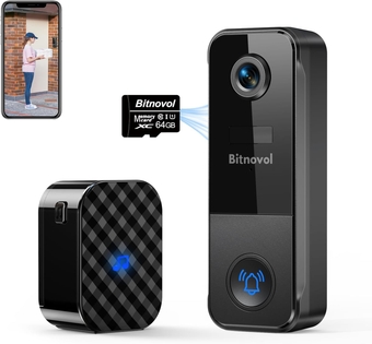 2K Doorbell Camera Wireless(64gb SD Card Included) - 4MP Outdoor Video Doorbell with Chime Pro,2.4G AI Humanoid Alerts Motion Detection 2-Way Talk Anti-Theft,Front Door Camera Home Security