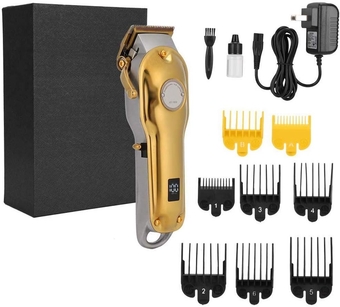 Trimmer Mens Professional Hair Clippers Electric Hairdressing Machine Hair Trimmer Hair Cutting Machine Us Plug 100-240V(Gold)