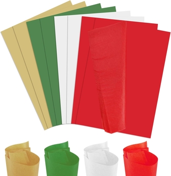 120 Sheet Assorted Christmas Tissue Paper Bulk, 15 x 20 Inch Red White Green Gold Paper Gift Wrap Tissue Paper Christmas Art Paper Crafts for Christmas DIY Craft Gift Bags Decorations
