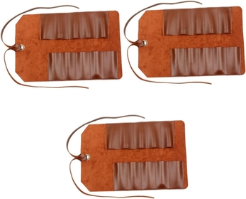3pcs Roll Hardware Kit Workshop Storage Bag Flashlight Organizer Case Makeup Gadgets Plumber Tool Bag Portable Tool Pouch Nippers Tool Tools Pouch Holder Small Tools Carry Leather