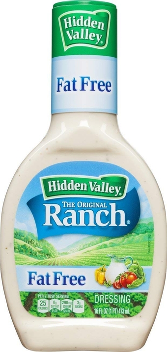 Hidden Valley Fat Free Ranch, 16 oz Bottle, Pack of 6, Bundled With V tensil Set