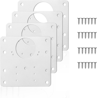 Hinges Repair Plate 2.0 4-Pack,Stainless Steel Bracket Corner Cabinet Door Hinge Repair Plate kit with Screws for Kitchen Cabinet,Wardrobe, TV Cabinet Suitable for More Door Hinges