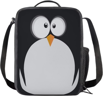 Kids Girls Travel Snacks Picnic Lunch Box School Insulated Lunch Tote Bag Cute Penguin Print