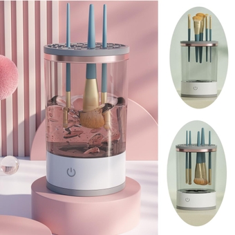 Makeup Brush Cleaner - Electric Makeup Brush Cleaning Machine, Automatic Cosmetics Brush Cleaning Tool & Dryer, Dust-proof Beauty Brushes Organizer, Multi-functional Gift for Women Mom Wife