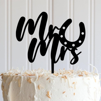 St. Patrick's Day Horseshoe Mr Mrs Cake Toppers Classic Acrylic Happy Birthday Topper Custom Men Women Any Age Name Birthday Party Decorations For Anniversary Congratulation Birthday Party Favors