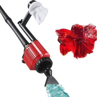 Aquarium Gravel Cleaner, 6 in 1 Electric Automatic Fish Tank Vacuum Cleaner, 28W Syphon Operated Gravel Water Changer Sand Washer for Aquarium Cleaning