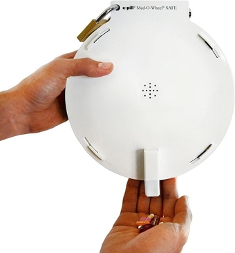 e-Pill Med-O-Wheel Safe - Highly Tamper Resistant Automatic Pill Dispenser - Metal Case with 4 Independent Locks