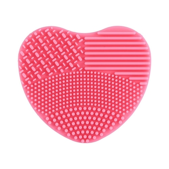 Makeup Brush Cleaner, Brush Cleaner Silicone, Silicone Brush Cleaner Make Up Wash Brush Heart Shape For Quick Color Change And Cleaning(Peach Powder)