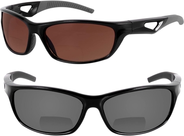 'The Competitor' 2 Pair of Precision Sport Wrap Bifocal Sunglasses Featuring High Definition Lenses
