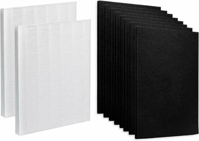 115115 Replacement Filter A, 116130 Replacement Filter H, Compatible with Winix C535,PlasmaWave Air Purifier 5300 6300 5300-2 5500-2 6300-2 P300 Plasma wave Air Purifier - 2 HEPA + 8 Carbon Filters