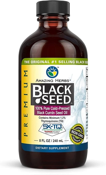 Premium Black Seed Oil - Cold Pressed Nigella Sativa Aids in Digestive Health, Immune Support, Brain Function, Joint Mobility, Gluten Free, Non GMO - 8 Fl Oz