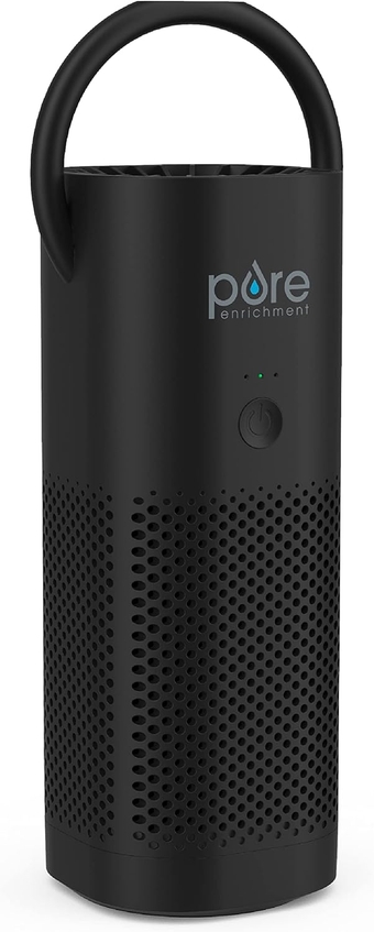® Zone™ Mini Portable Air Purifier - Cordless True HEPA Filter Cleans Air & Eliminates 99.97% of Dust, Odors, & Allergens Close to You - Cars, School, & Office (Black)