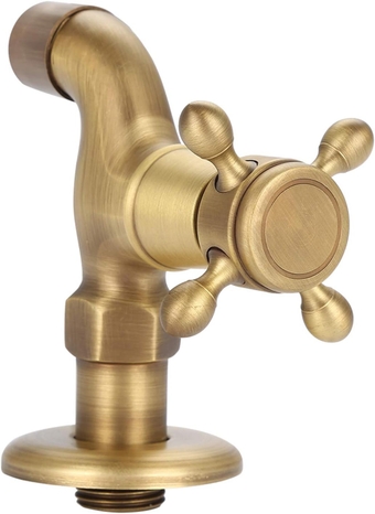 Vintage Faucet, Brass Faucet Widespread Lavatory Faucet Wall Mounted Vintage for Kitchen Sink Mop Pool Long Short (Mop Pool, Commercial Toilet Bowls (Short mop Sink Faucet)
