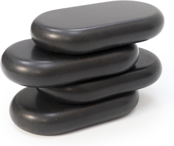 Basalt  Hot Stone, 4 Pieces Natural Hot Stone Set, for  Spa Beauty,   Extra Large Flat Ovular Basalt  Stone, Black (XXL(6" X 3.4" X 1.1"))