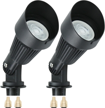 ® 4W Landscape  12V Landscape Lights Low Voltage Landscape Spotlights Warm White Waterproof Outdoor Replaceable LED Bulb for Garden, Lawn, Porch, Patio and Yard (Black, 2-Pack)
