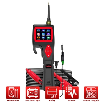 P200 Automotive Circuit Tester, 12V 24V Car Electrical Test Tool with Multimeter/Activating Component/Relay/Fuel Injector/Oscilloscope/0~5V Power with 20ft Cable for Vehicle