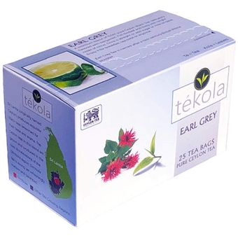tékola, Ceylon Black Tea, Earl Grey. A premium blend of 100% pure Ceylon Tea. Full-bodied and lively with bright notes of citrus, 25 Count (Pack of 6)