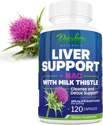 Liver Support with Milk Thistle & NAC Supplement, Liver Health Supplement for Liver Cleanse & Detox, Liver Care Support with Vitamin C, 120 Capsules