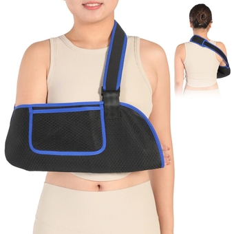 Arm Sling: Arm Sling for Shoulder Injury Right & Left Sling for Shoulder Adjustable Padded Elbow Dislocation and Sprain Brace Shoulder Sling for Men & Women Broken Dislocated Fracture(Blue)