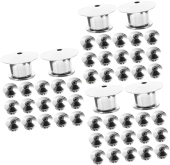 60 Pcs Flat Buckle Enamel Pin Locking Backs Lapel Brooch Pin Backs Locking Hat Pin Keepers Head Covers Locking Pin Keepers Locking Pin Badge Backs Back Needle Short Hair Copper