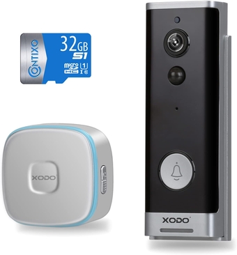 XODO VD1 Smart Home Wireless Security Camera with Night Vision, Waterproof Video Doorbell/WiFi 1080P HD/166°Wide Angel/2-Way Audio/No Monthly Fee/Real-Time Alerts/Rechargeable Batteries