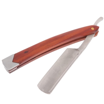 Straight Razor- Carbon Steel Straight Edge Barber Razor Professional Mens Straight Razor Kit with Vintage Wood Handle