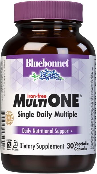 Nutrition Multi One (Iron Free) Vegetable Capsules, Complete Full Spectrum Multiple, B Vitamins, General Health, Gluten Free, Milk Free, Kosher, 30 Vegetable Capsules, 1 Month Supply