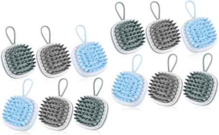 12 Pcs Scalp Massage Brush Exfoliating Scalp Exfoliator Head Scrubber Hair Scalp Scrubber Head Massager Scalp Massager Shampoo Brush Silicone Head Soft Travel